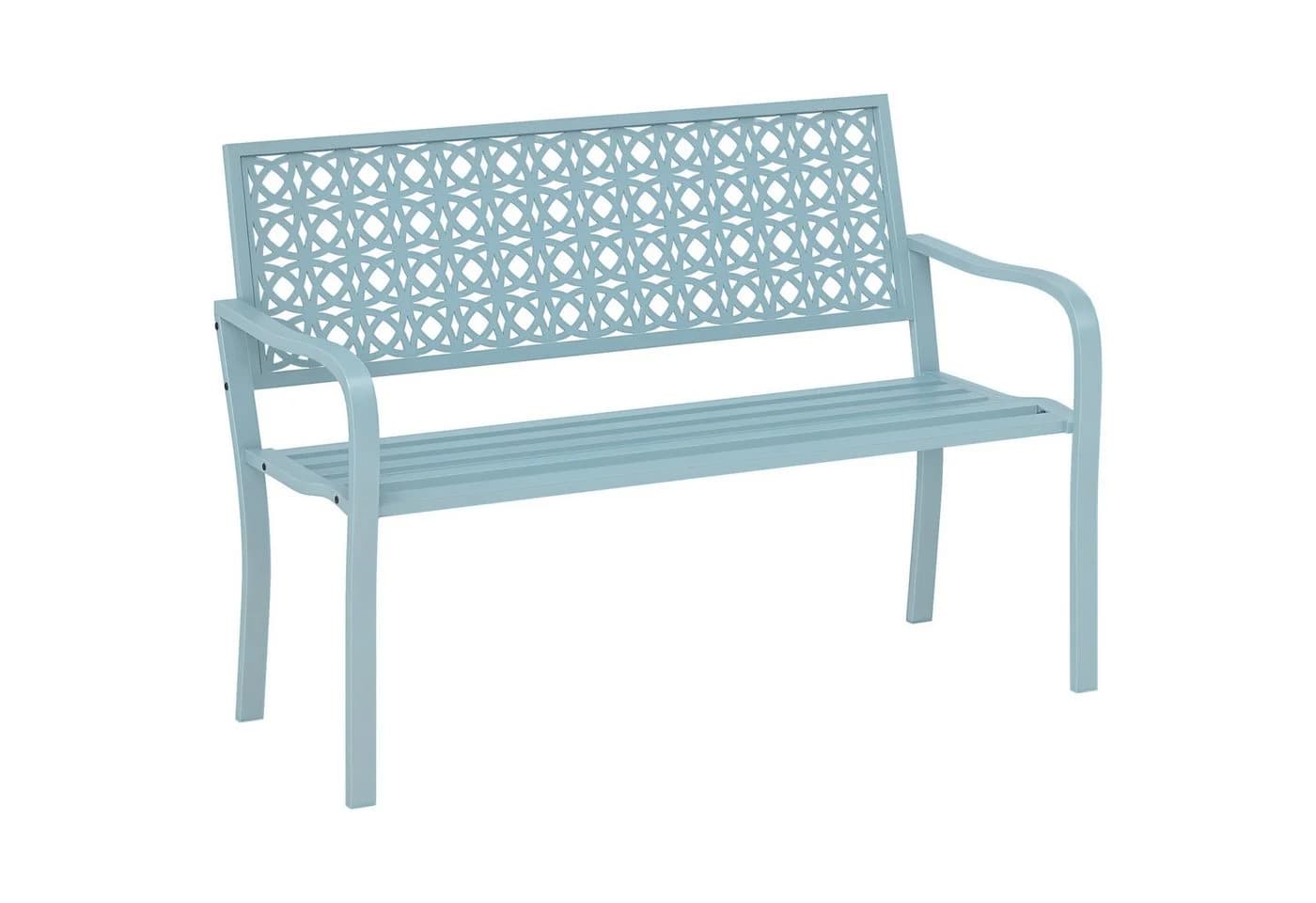 Outsunny Gartenbank 2-Sitzer Blau Wetterfest