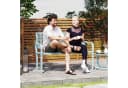 Outsunny Gartenbank 2-Sitzer Blau Wetterfest Bild 2