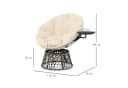 Outsunny Gartensessel mit Kissen 360° drehbar Rattan 90 cm Beige Bild 3