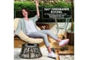 Outsunny Gartensessel mit Kissen 360° drehbar Rattan 90 cm Beige Bild 4