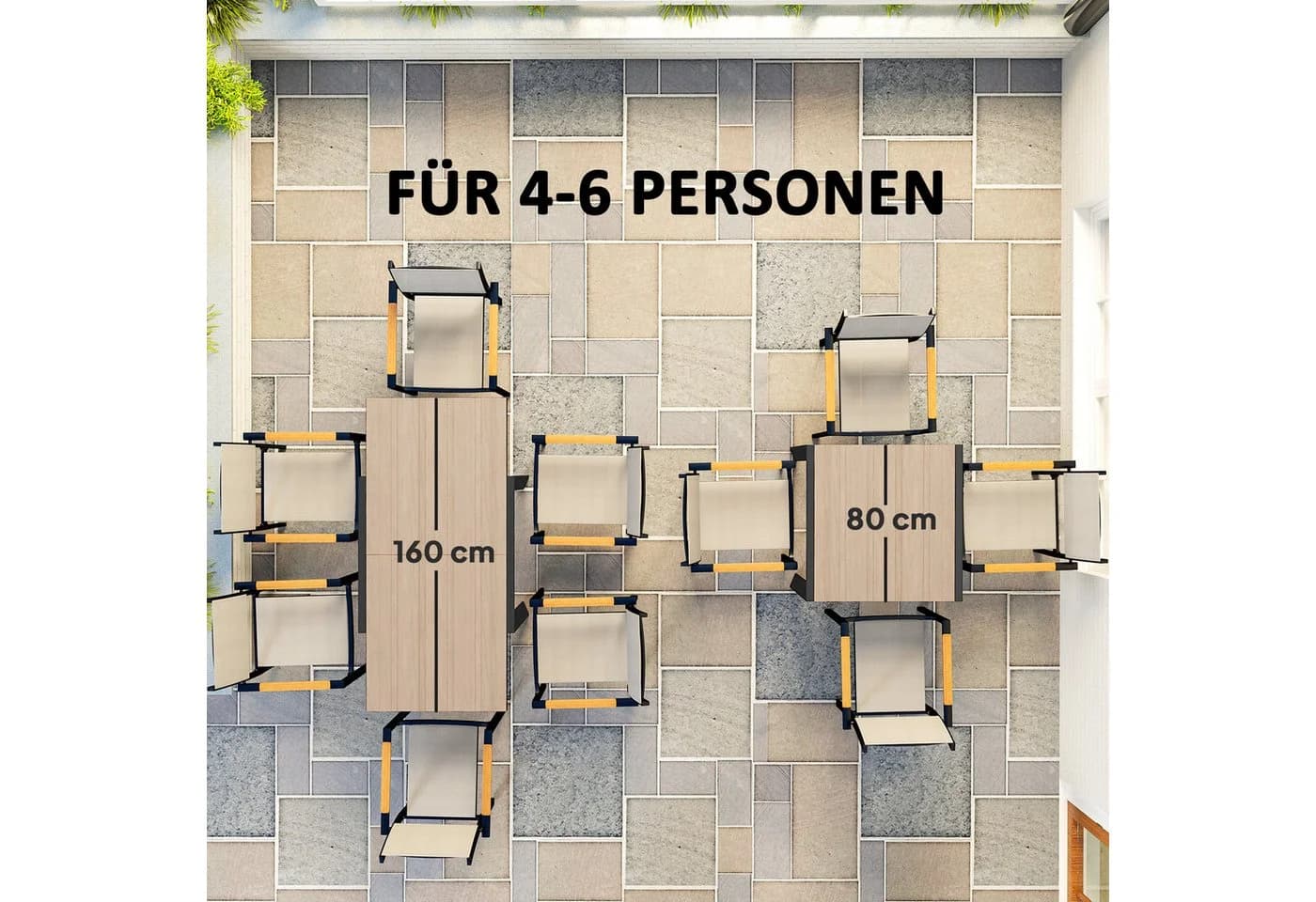 Outsunny Gartentisch für 6 Personen ausziehbar Naturholz - Bild 4