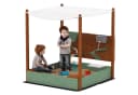 AIYAPLAY Sandkasten mit Sitzfläche, 2 Behältern, Sand- und Wasserspielzeug, Eimer, für 3-6 Jahre Kinder Grün Bild 1
