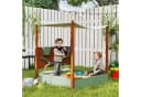 AIYAPLAY Sandkasten mit Sitzfläche, 2 Behältern, Sand- und Wasserspielzeug, Eimer, für 3-6 Jahre Kinder Grün Bild 2