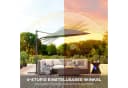 Outsunny Sonnenschirm mit Solar LED, Kurbel, Ständer, UV50+, 360° drehbar, 300x300 cm, Alu Ampelschirm, höhenverstellbar Marktschirm, Sonnenschutz für Garten, Balkon, Dunkelgrau Bild 5