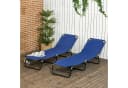 Outsunny Gartenliege 2er Set Blau/Schwarz mit verstellbarer Rückenlehne Bild 2