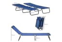 Outsunny Gartenliege 2er Set Blau/Schwarz mit verstellbarer Rückenlehne Bild 3