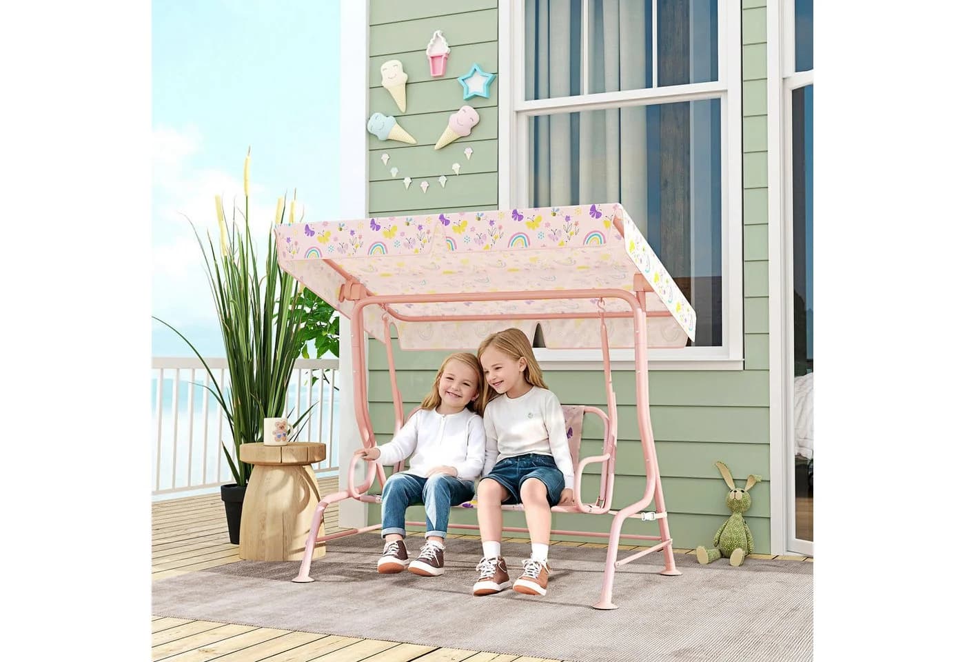 AIYAPLAY Hollywoodschaukel Kinderschaukel Rosa - Bild 2