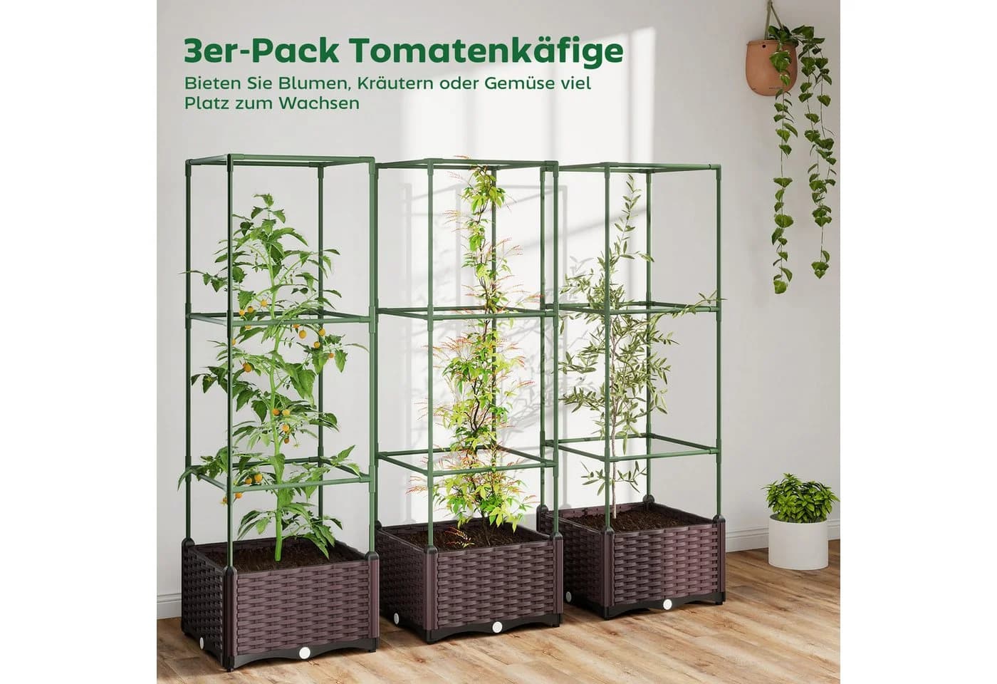 Outsunny Hochbeet mit Rankgitter, 3 Pflanzkästen - Bild 4