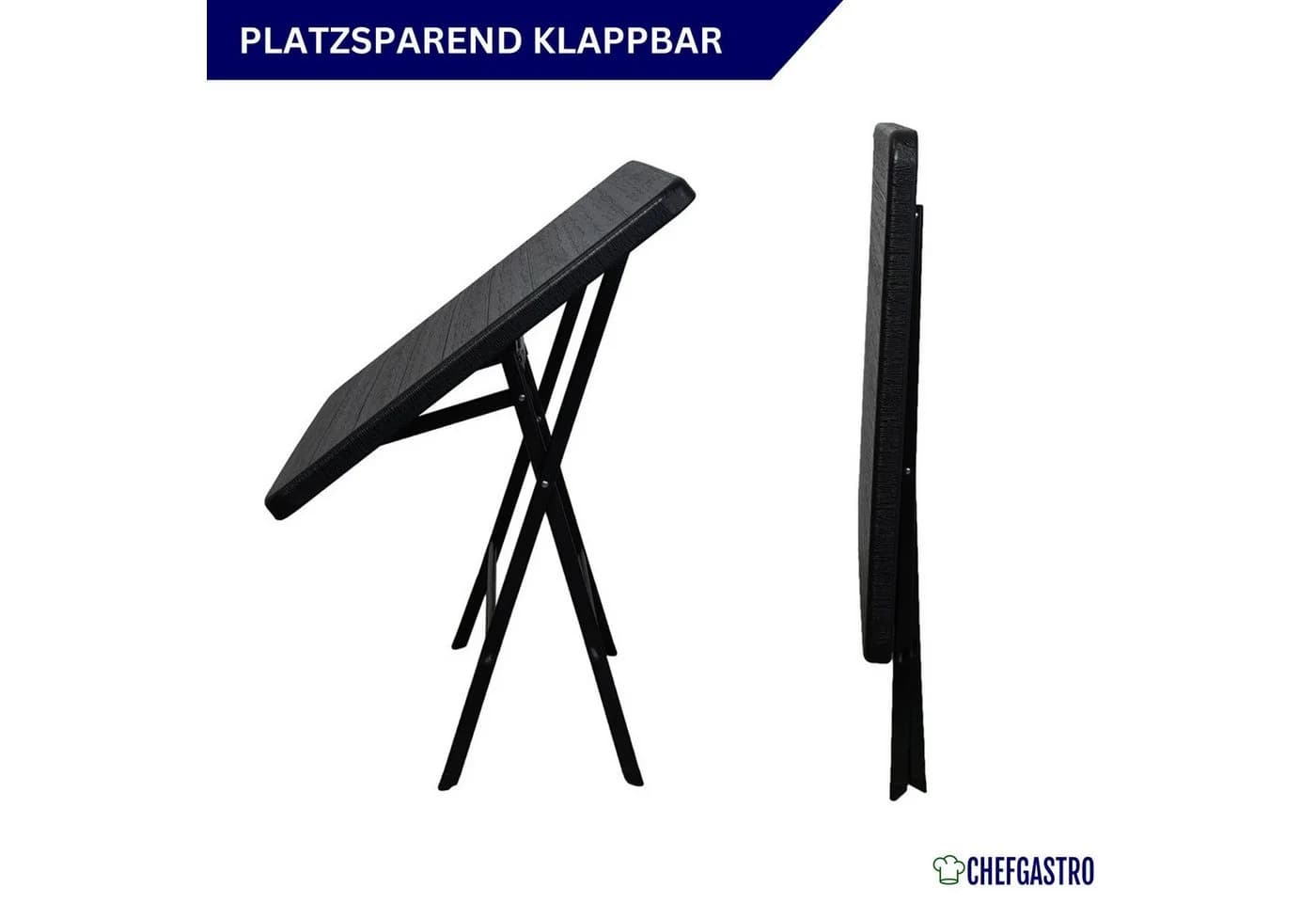 PROREGAL® Gartentisch klappbar 78x78cm Schwarz - Bild 5