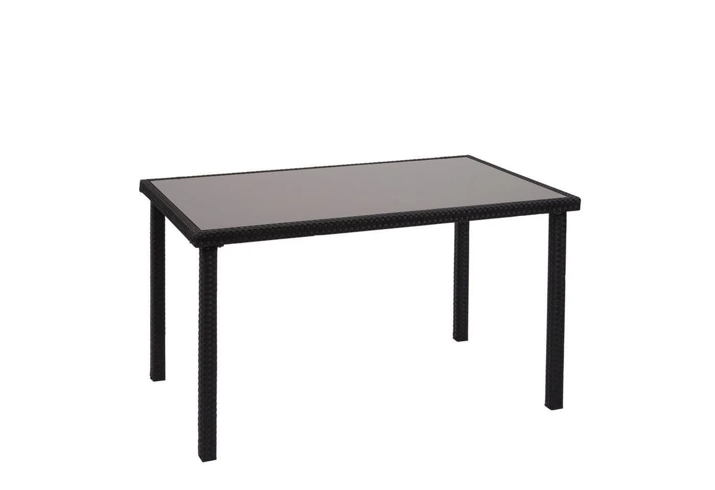 PROREGAL® Gartentisch Poly-Rattan Schwarz mit Glasplatte - Bild 2