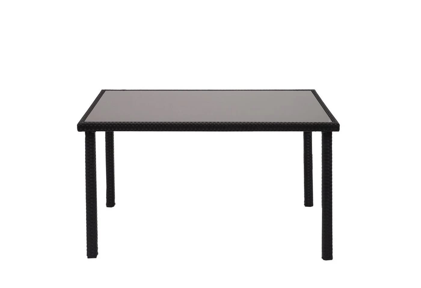 PROREGAL® Gartentisch Poly-Rattan Schwarz mit Glasplatte - Bild 3