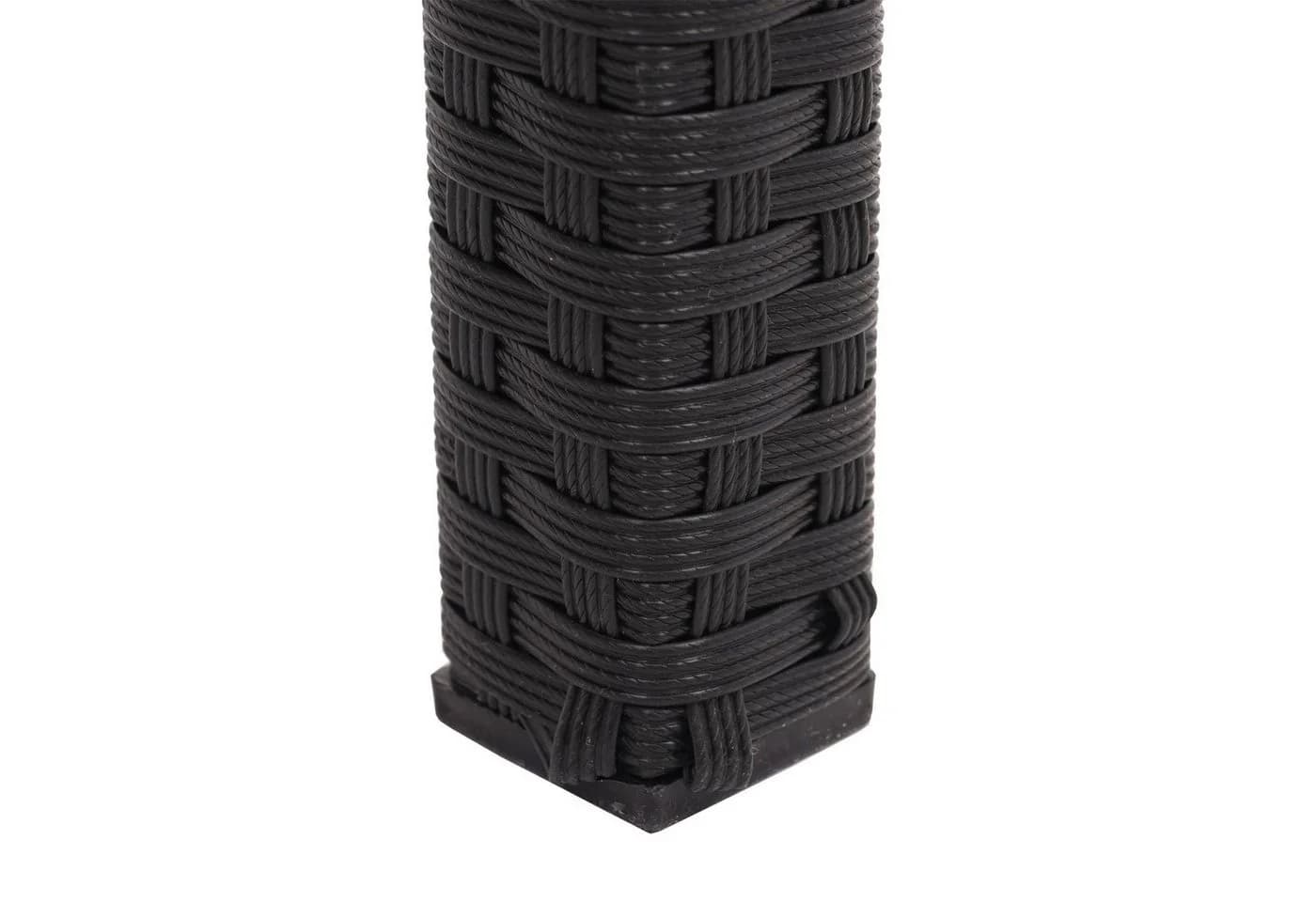 PROREGAL® Gartentisch Poly-Rattan Schwarz mit Glasplatte - Bild 5