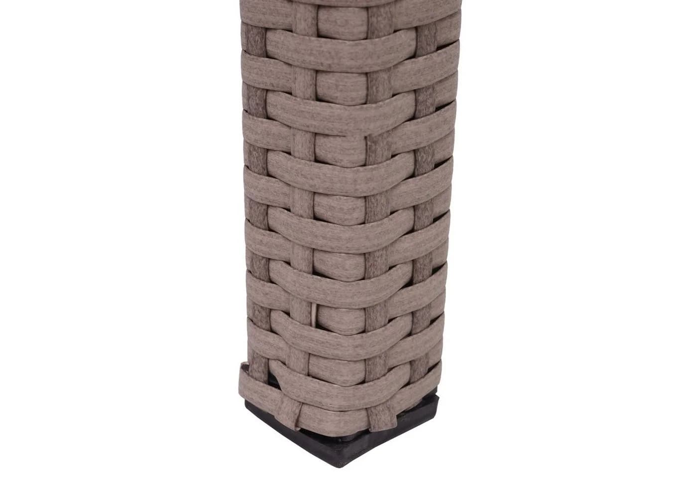 PROREGAL® Gartentisch Poly-Rattan grau-braun mit Glasplatte - Bild 5
