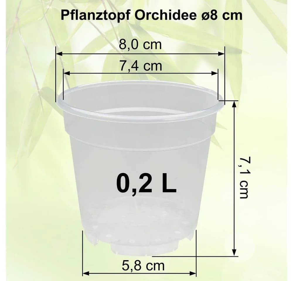 Heimwerkercenter Blumentopf MePla - 5 Stück - Pflanztopf Orchidee Ø 8 cm - transparent