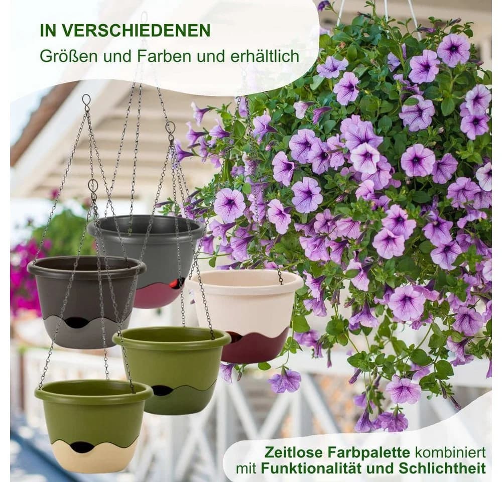 Heimwerkercenter Hängeampel Mareta 2er Set Grün/Elfenbein Selbstbewässerung - Bild 4