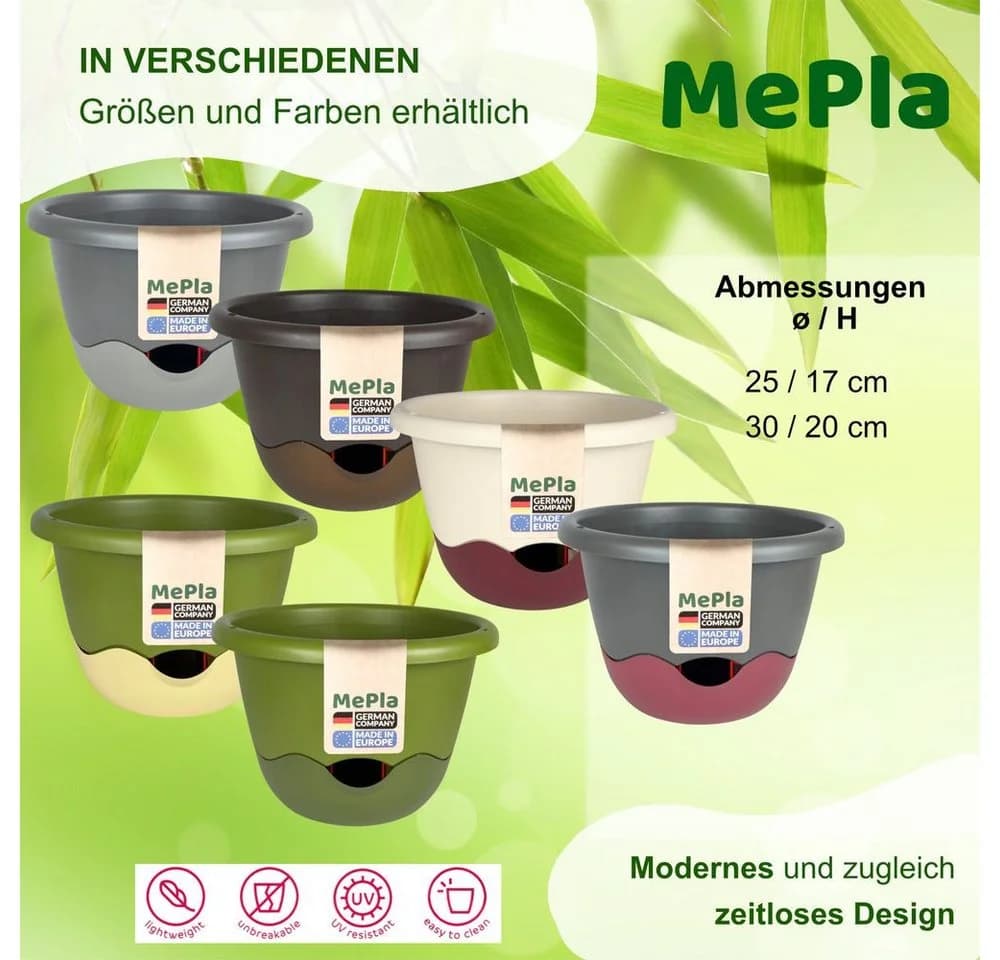 Heimwerkercenter Hängeampel Mareta 2er Set Grün/Elfenbein Selbstbewässerung - Bild 5