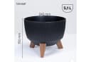 KONZEPT Blumentopf Pflanzschale Schwarz mit Füßen und Wasserabfluss Bild 3