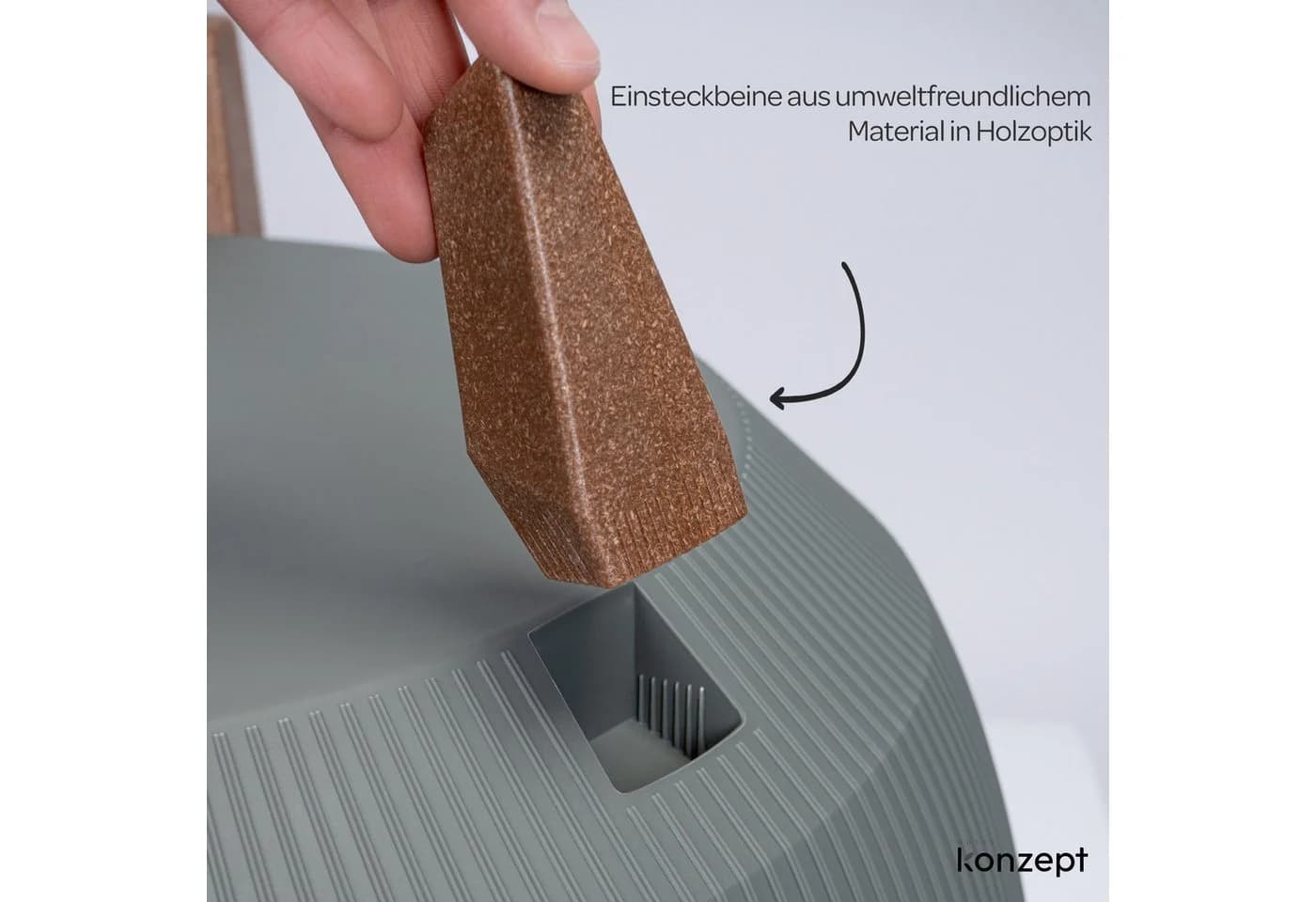 KONZEPT Blumentopf mit Füßen – großer Blumenkübel aus Kunststoff, 40 oder 47cm, modern & wetterfest, für Innen und Außen - Bild 5