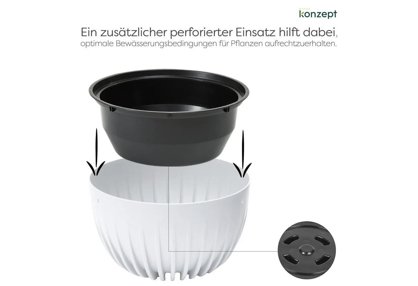 KONZEPT Dekohänger Blumenampel Weiß mit Haken & Drahtseil - Bild 5