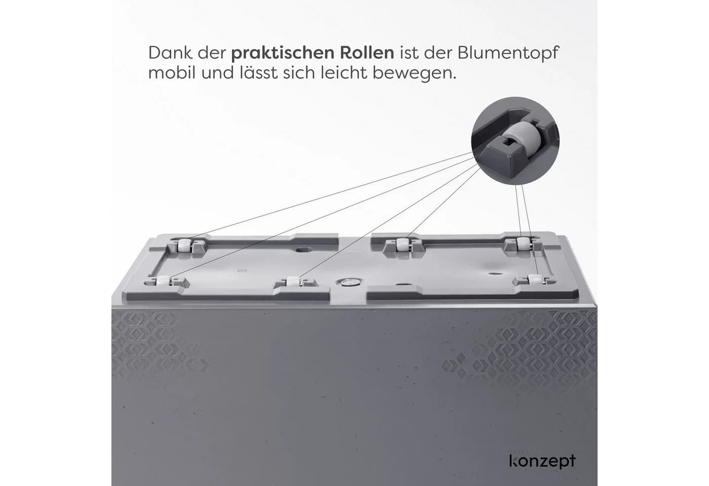 KONZEPT Pflanzkübel Großer auf Rollen Beton-Optik - Bild 5