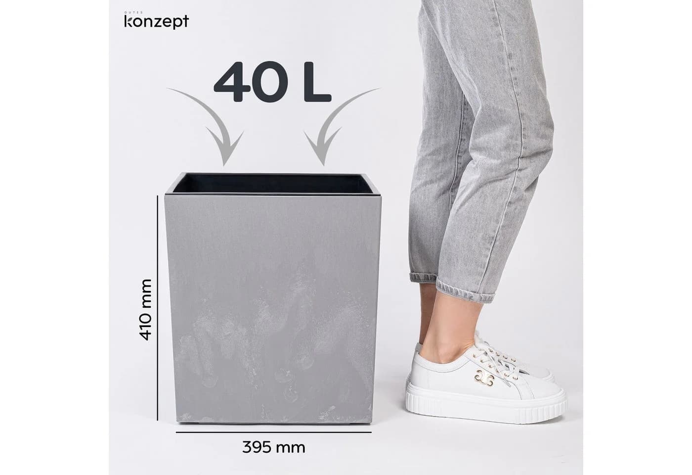 KONZEPT Pflanzkübel XL Grau Beton-Optik UV-beständig