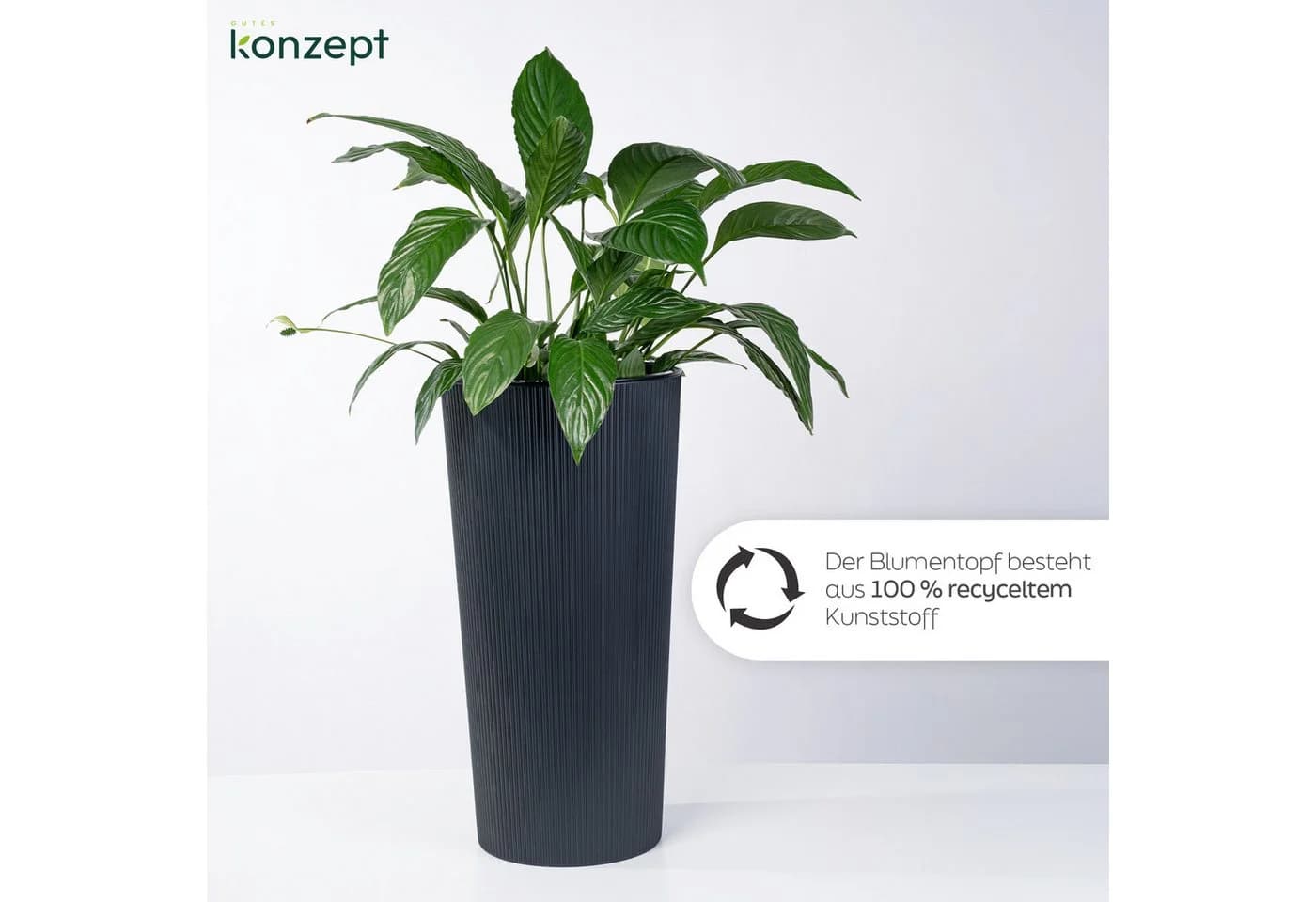 KONZEPT Blumentopf mit Einsatz Hoch 75cm für Außenbereich