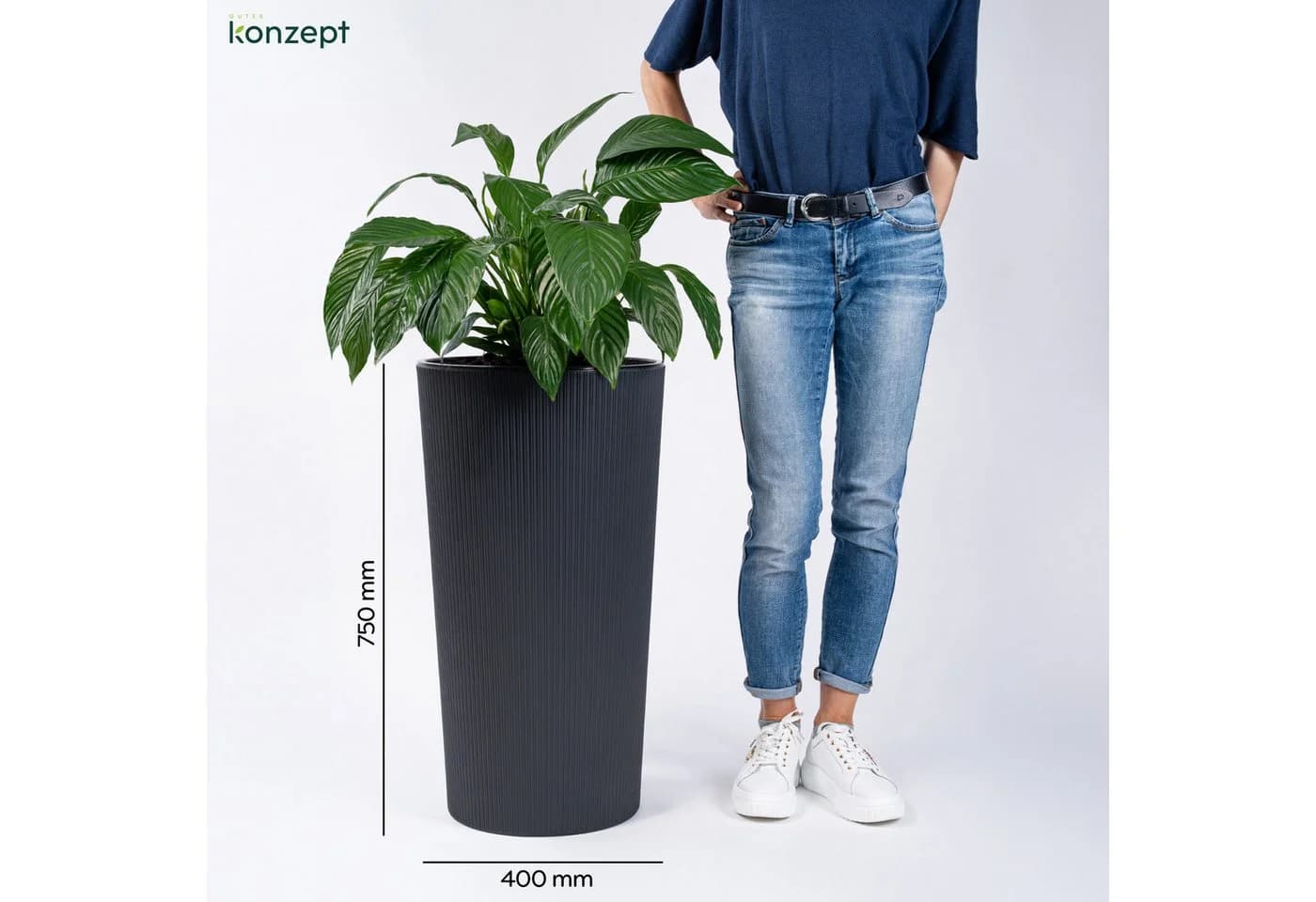 KONZEPT Blumentopf mit Einsatz Hoch 75cm für Außenbereich - Bild 3