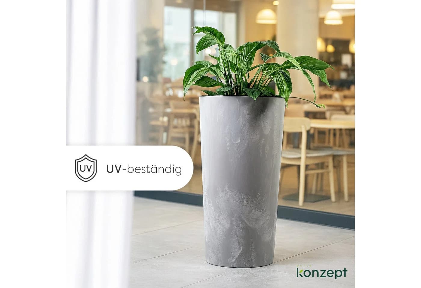 KONZEPT Blumentopf mit Einsatz Hoch 75cm in Beton Optik - Bild 4