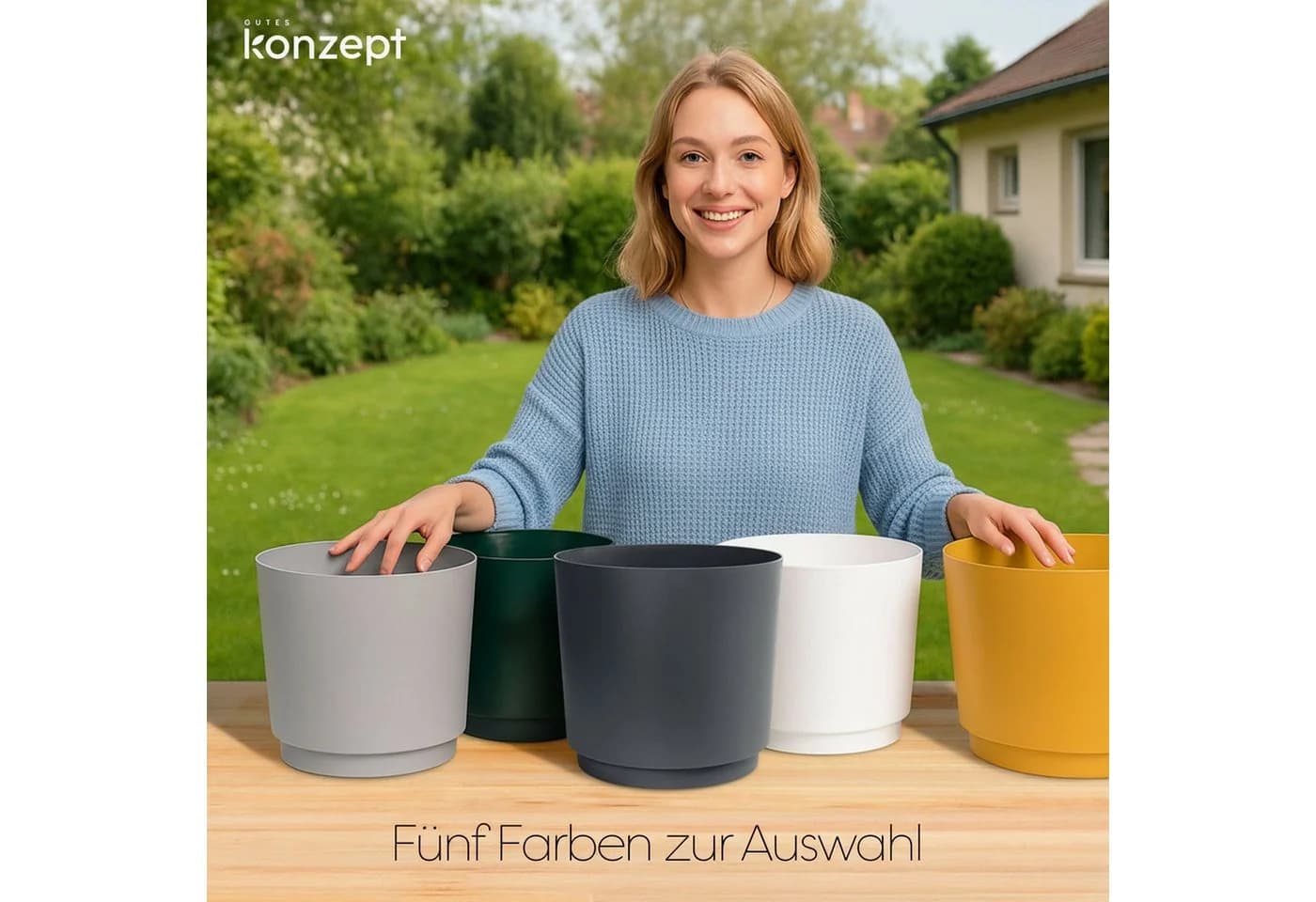 KONZEPT Übertopf Blumentopf 32,5 cm Gelb