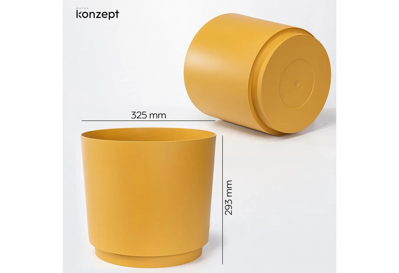 KONZEPT Übertopf Blumentopf 32,5 cm Gelb - Bild 3