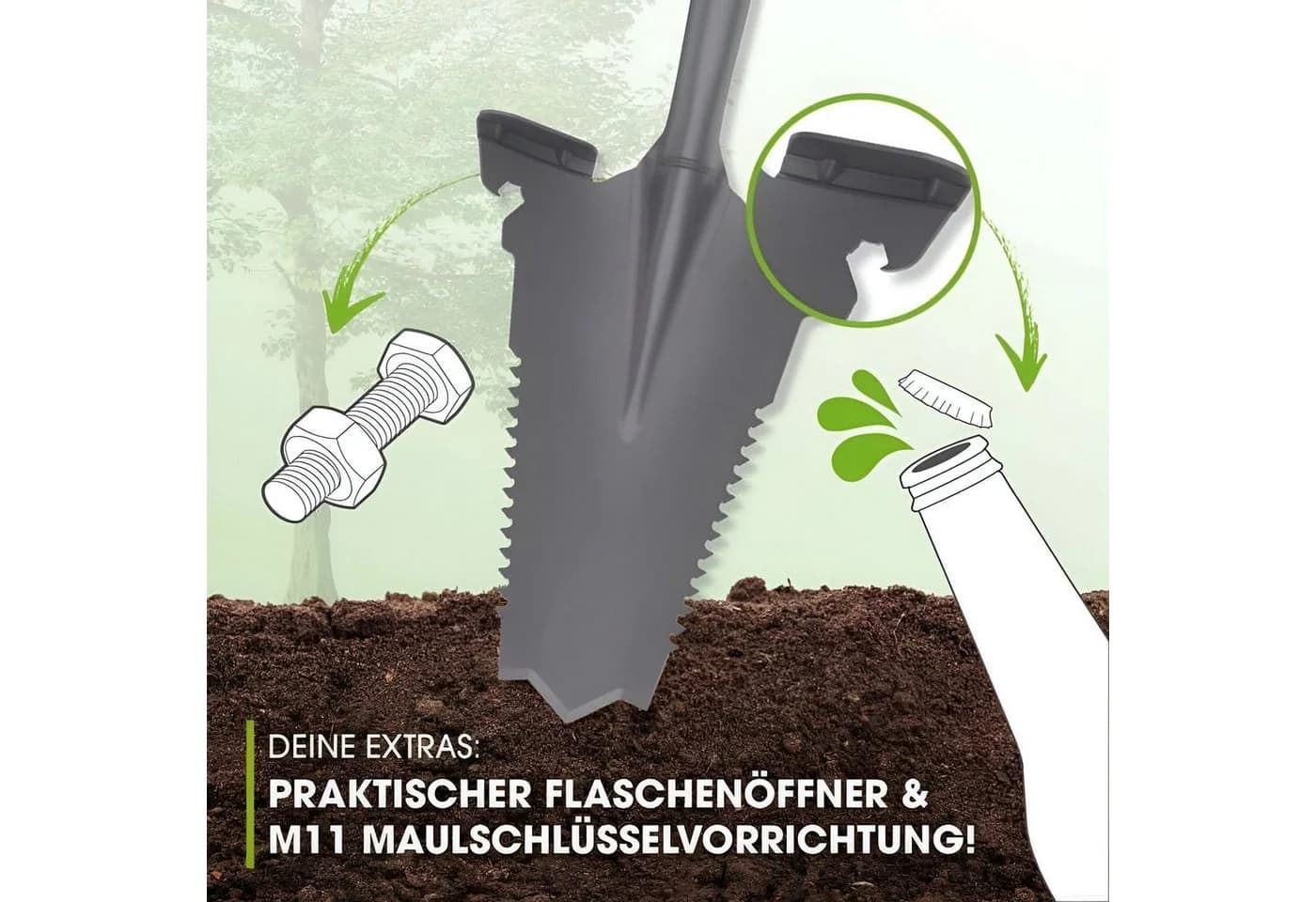 BURI Spaten Wurzelspaten Wurzelsäge V-Klingenspitze - Bild 3
