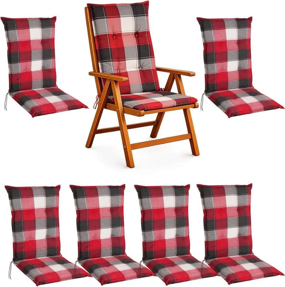 BURI Hochlehnerauflage Rot 117x49x6 cm