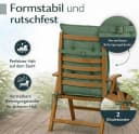 BURI Hochlehnerauflage Grün 117x49x6 cm Schaumkern Bild 4