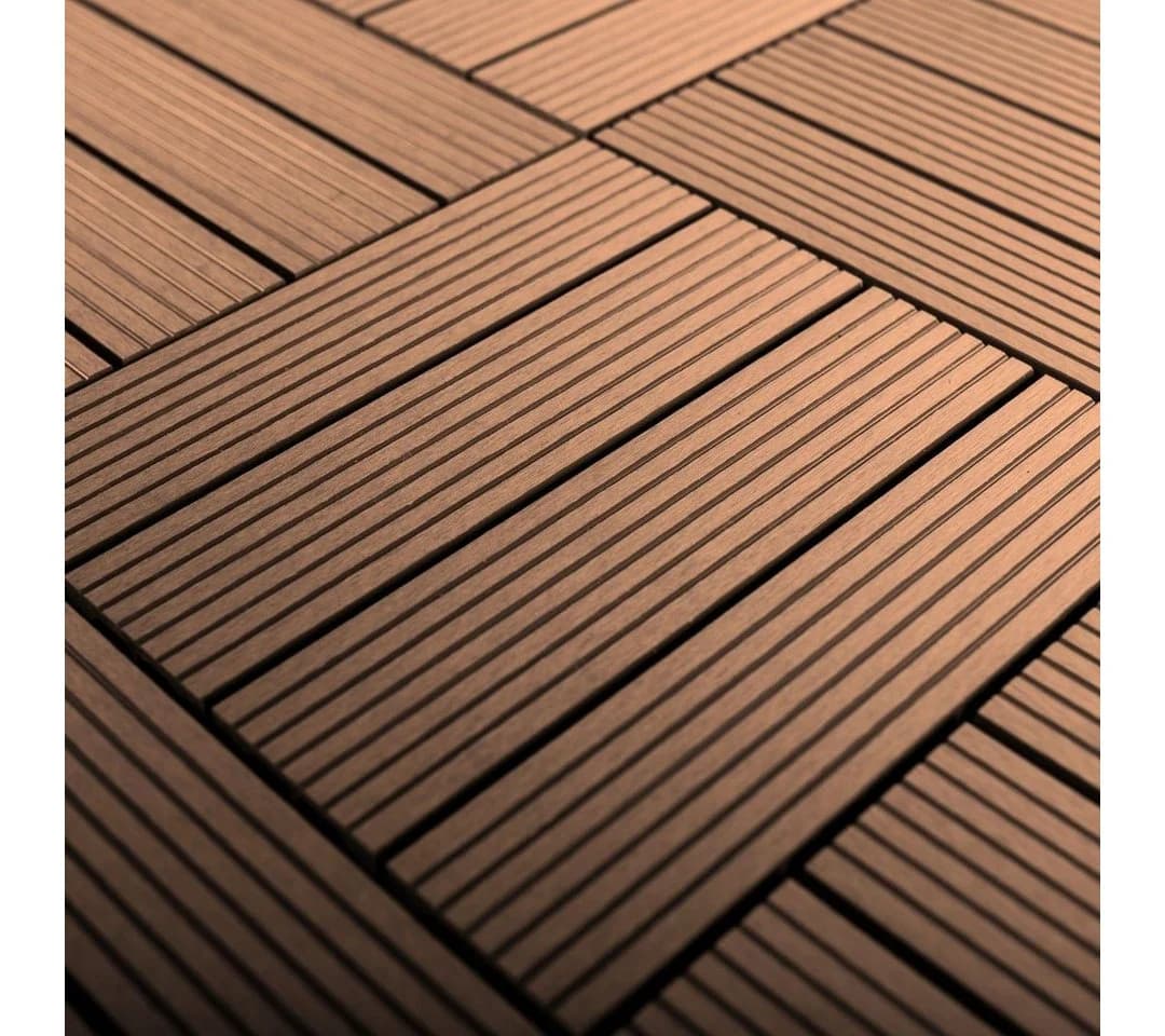 Mega-Holz Terrassenfliesen Braun Klicksystem
