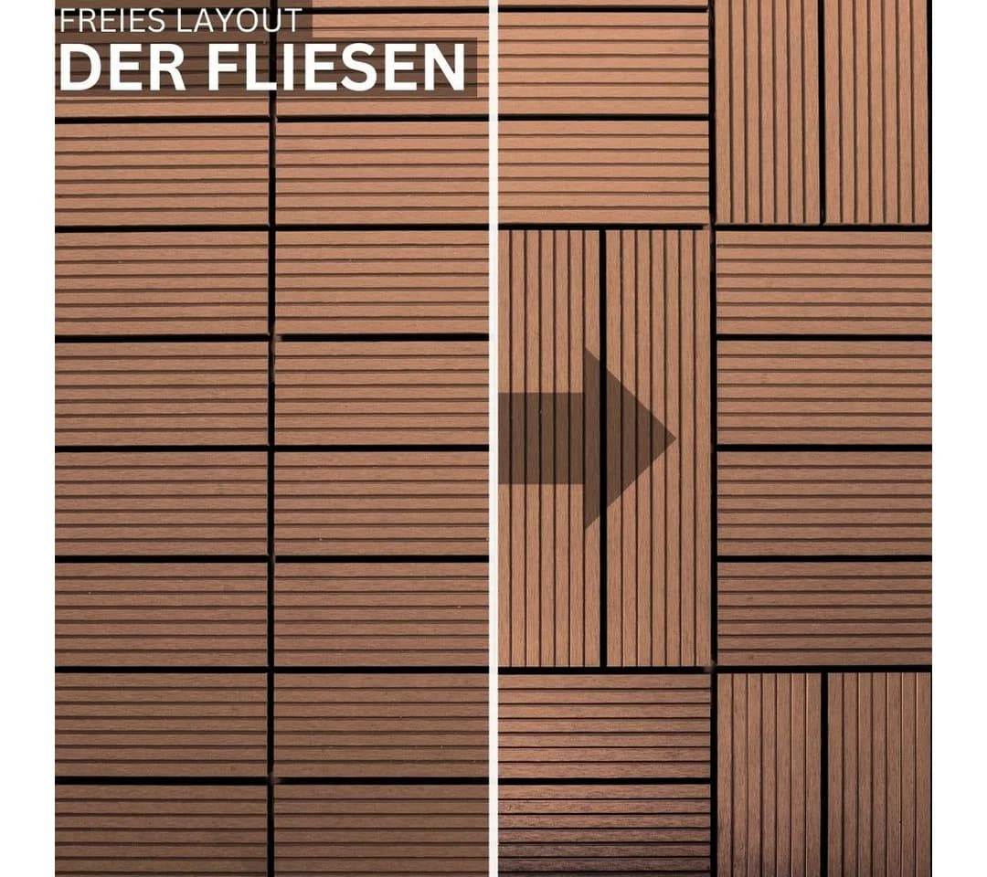 Mega-Holz Terrassenfliesen Braun Klicksystem - Bild 3