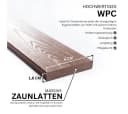 Mega-Holz WPC Zaunlatte Braun 10 Stk. Massive Gartenzaunlatten Bild 4