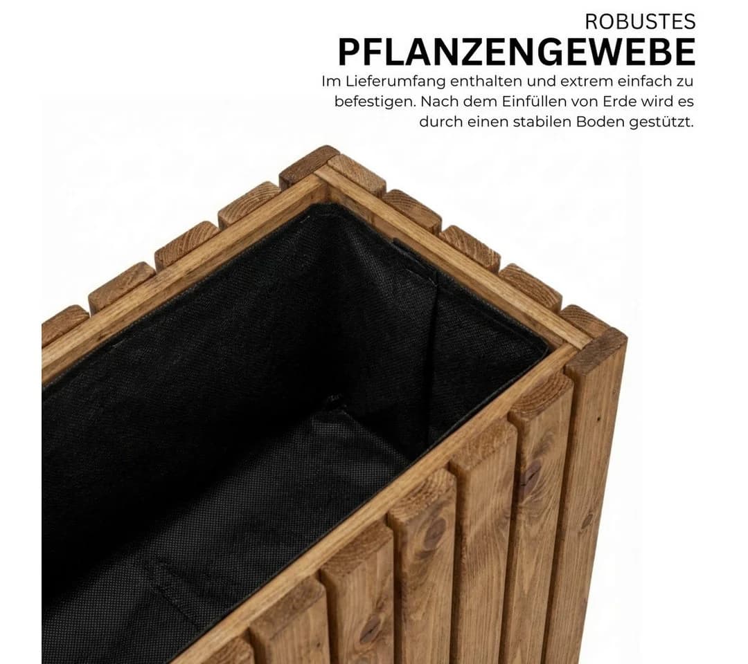 Mega-Holz Pflanzkübel TAVO73 Kiefer Blumenkasten - Bild 5