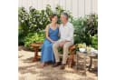 Outsunny Gartenbank X-Basis Verkohlt Bild 2
