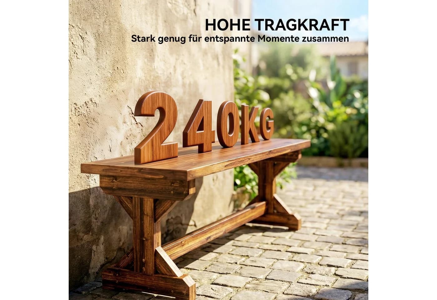 Outsunny Gartenbank X-Basis Verkohlt - Bild 5