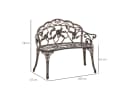 Outsunny Gartenbank Retro Stil mit Blumenmuster Bronze Bild 3