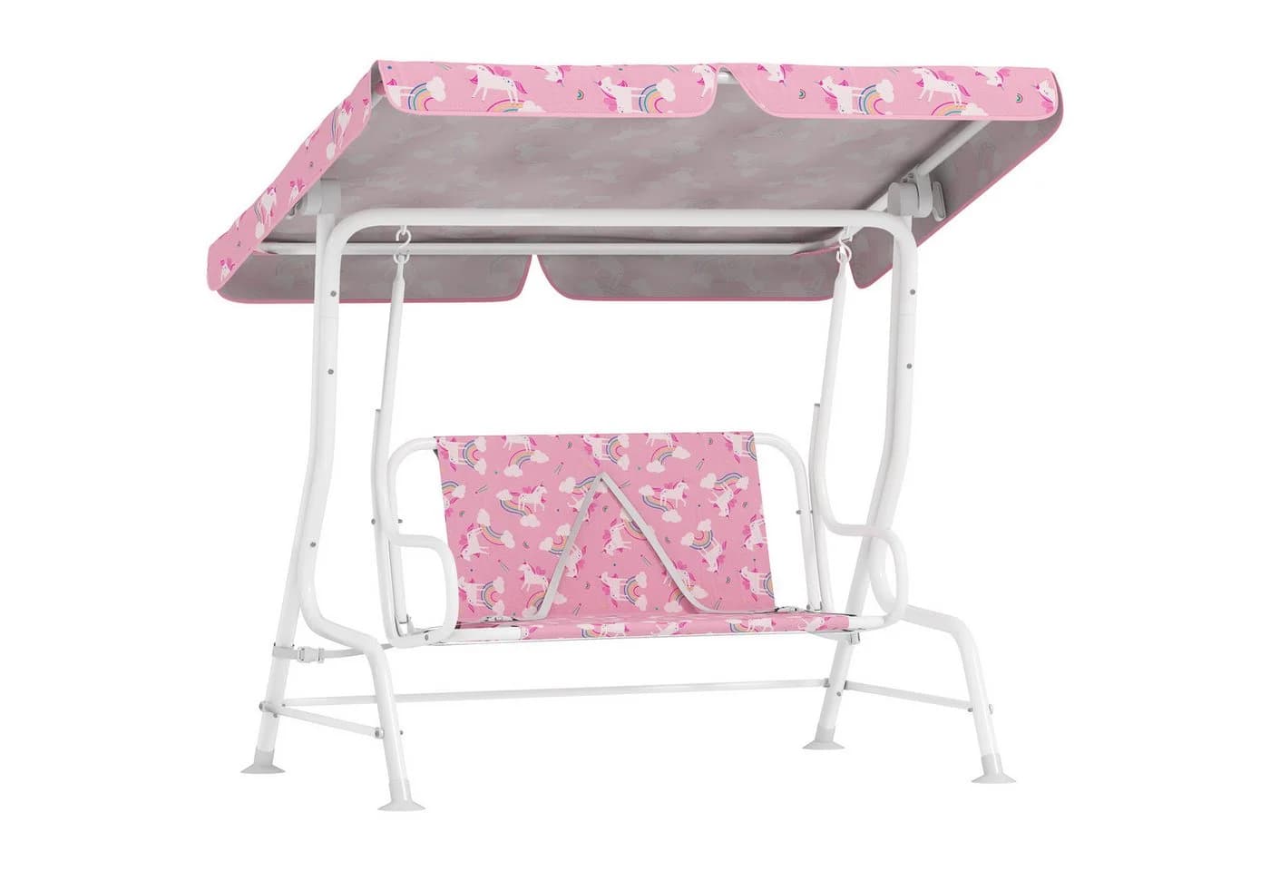 AIYAPLAY Hollywoodschaukel 2-Sitzer Rosa mit Sonnendach