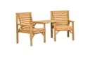 Outsunny Balkonset 3-tlg. Braun Tannenholz Lamellendesign Sonnenschirmloch Bild 1