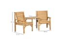 Outsunny Balkonset 3-tlg. Braun Tannenholz Lamellendesign Sonnenschirmloch Bild 3