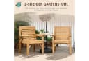 Outsunny Balkonset 3-tlg. Braun Tannenholz Lamellendesign Sonnenschirmloch Bild 4