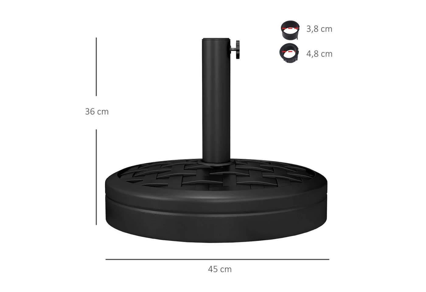 Outsunny Sonnenschirmständer aus Beton Schwarz 18 kg - Bild 3