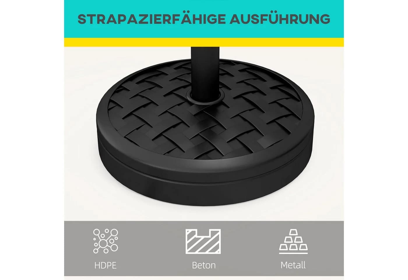 Outsunny Sonnenschirmständer aus Beton Schwarz 18 kg - Bild 5