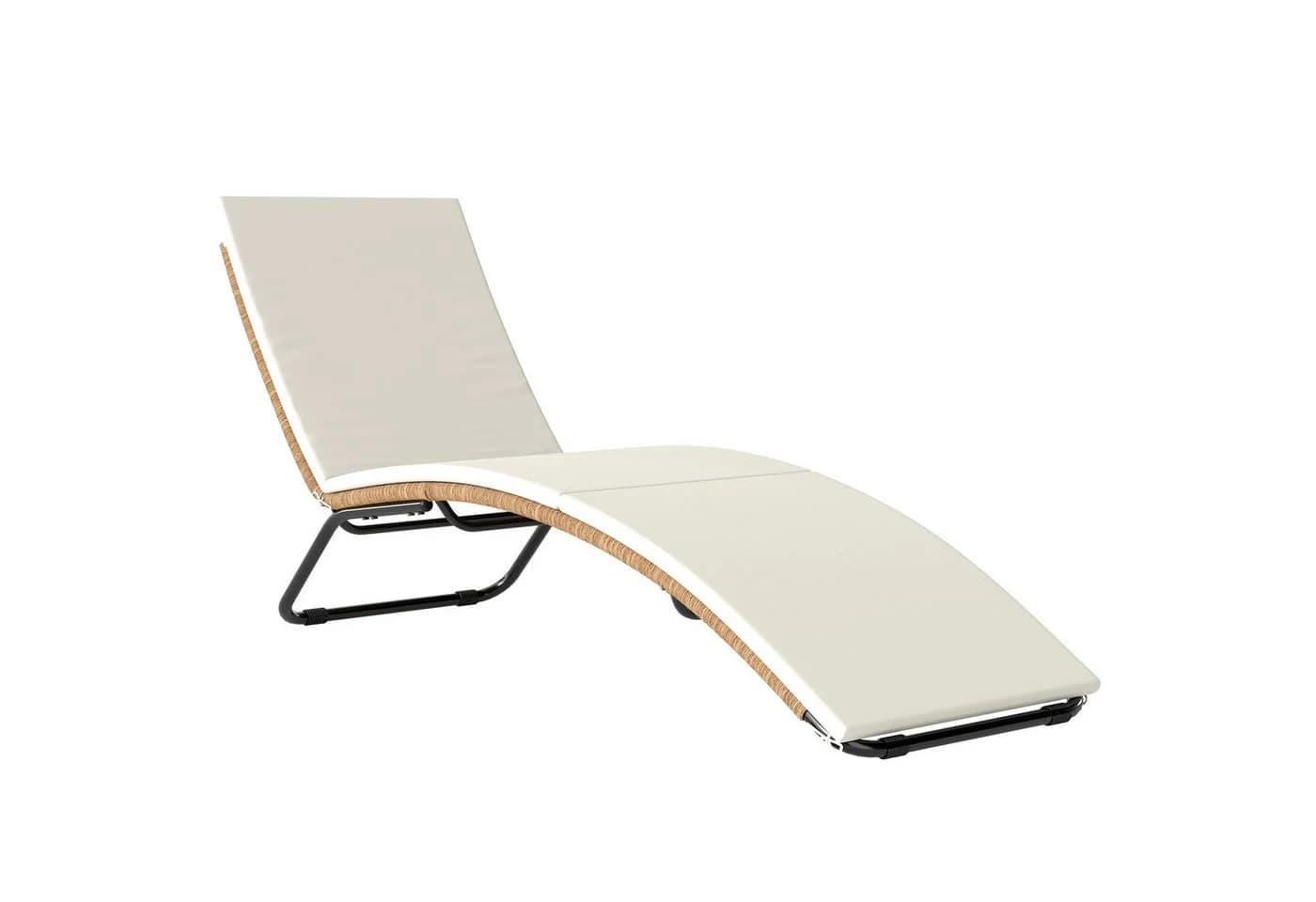 Outsunny Gartenliege mit Schaumstoffkissen PE-Rattan Stahlrahmen