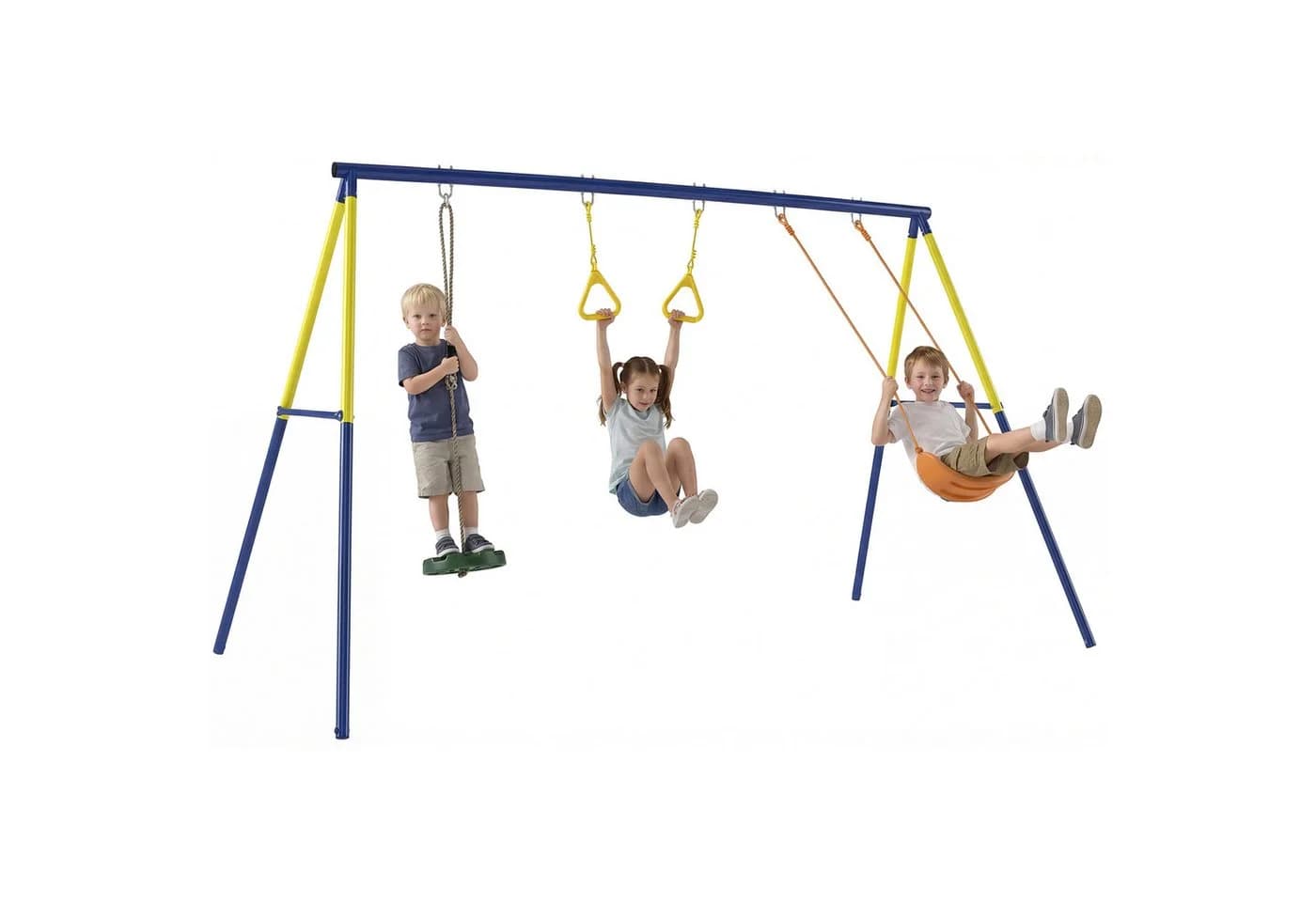 AIYAPLAY 3-in-1 Kinderschaukel mit Turnringen und Stehschaukel