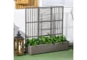 Outsunny Hochbeet mit Rankgitter Grau PE-Rattan Bild 2