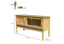 PawHut Kaninchenstall Holz mit Klappdach und Reinigungsschale Hellgelb Bild 3